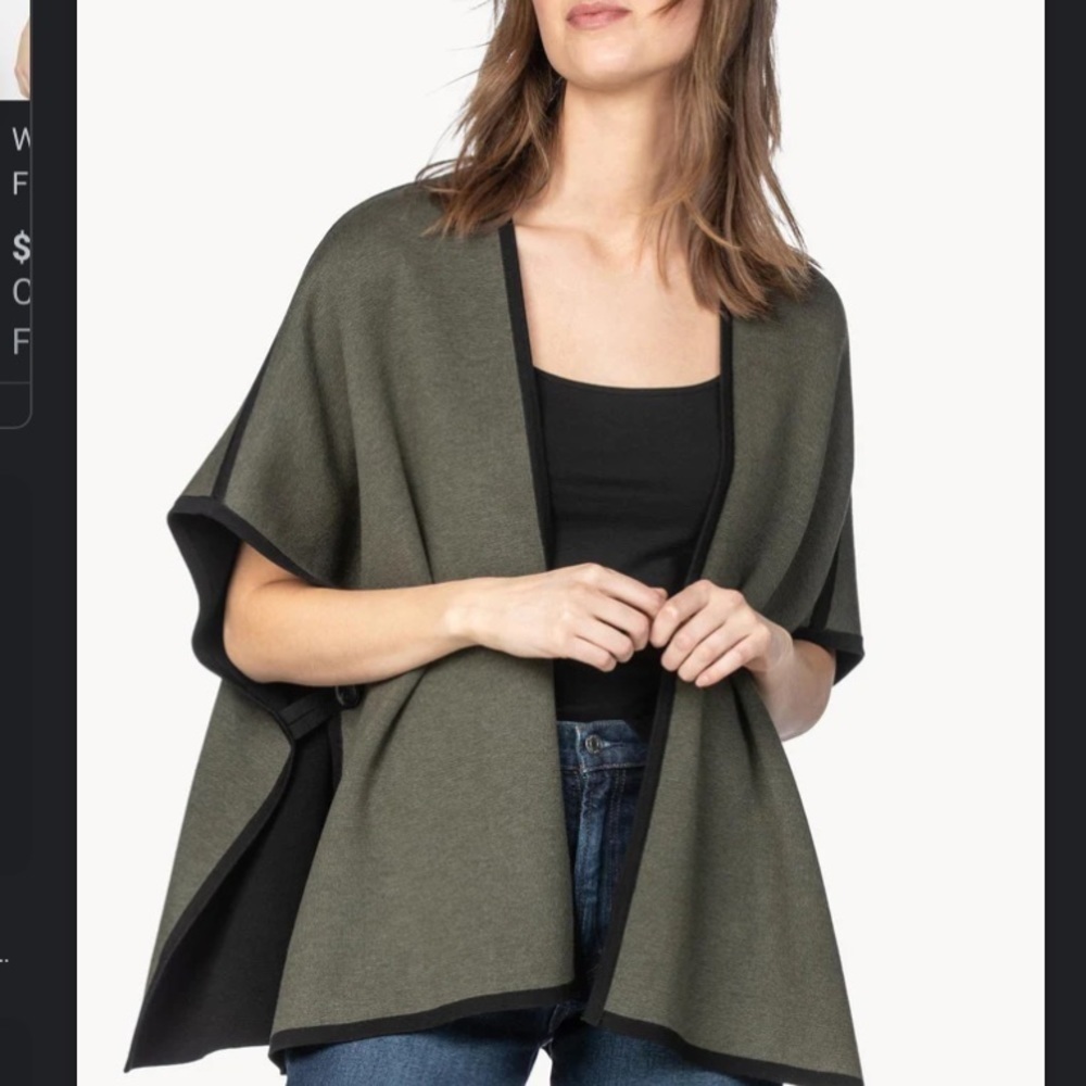 Lilla P reversible open front poncho